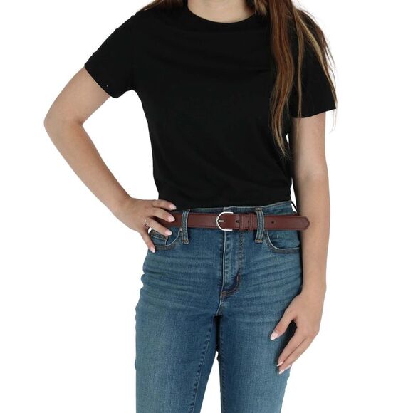 CTM Women's Leather 1 1/8 Inch Dress Belt - Picture 2 of 4